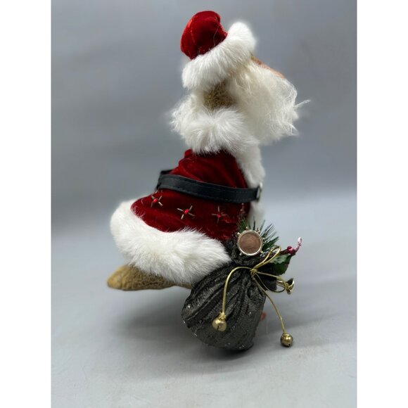 Santa Duck Figurine Red Velvet Outfit White Faux Fur Trim & Accessories READ - Picture 7 of 8